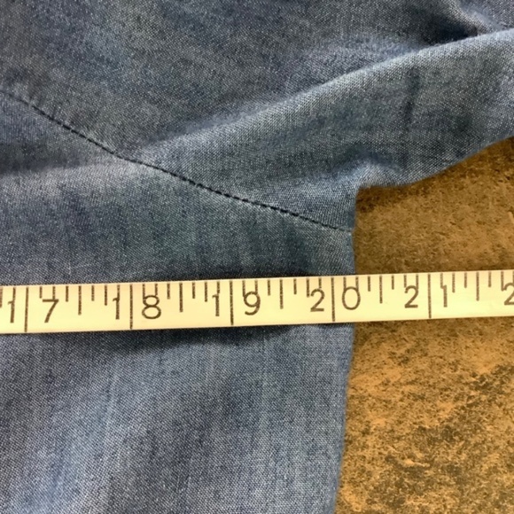 New Look Chambray Peasant Dress L 37/38 bust - Picture 8 of 10